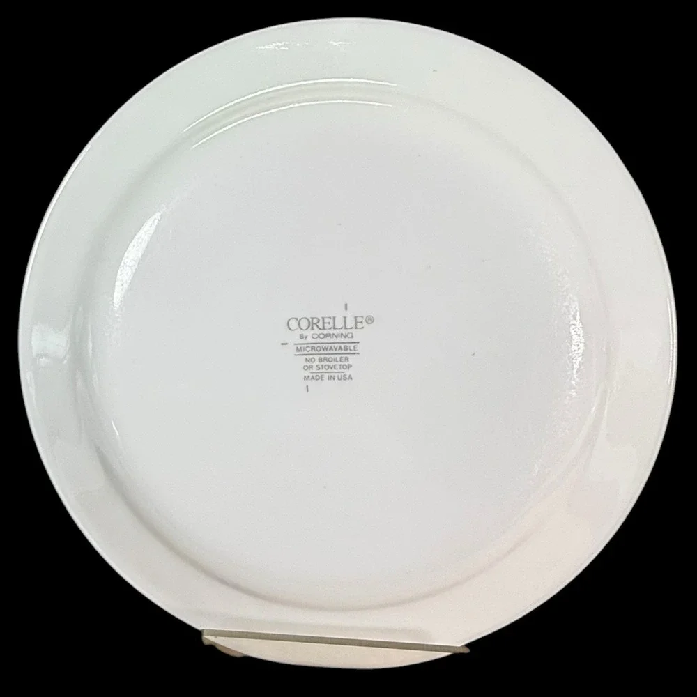 Corelle Callaway Ivy Bread/Dessert Plates Green Trim White Swirl 7 1/4